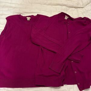 J.Crew twin set, sz XL, pink-ish Purple color.